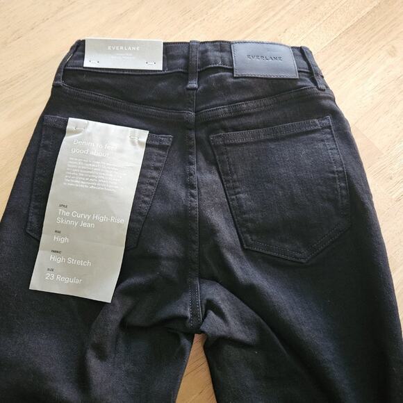 Everlane The Curvy Authentic Stretch High-Rise Black Skinny Jean size 23 Reg NWT - Picture 7 of 8
